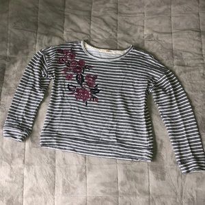 Grey & white stripped blouse